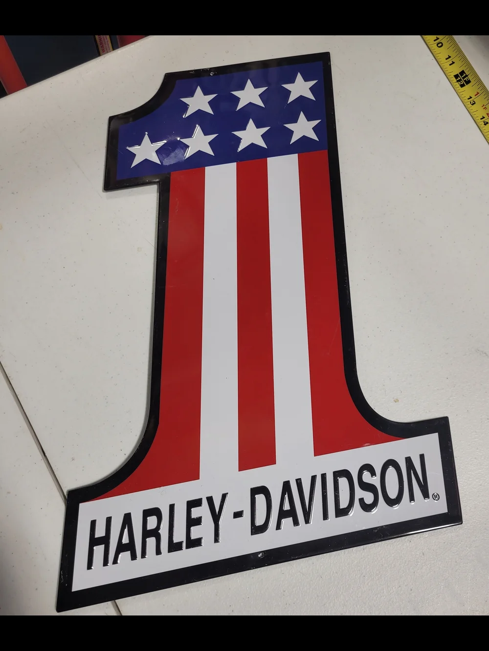 Harley-Davidson Red, White & Blue Number 1 Wall Sign